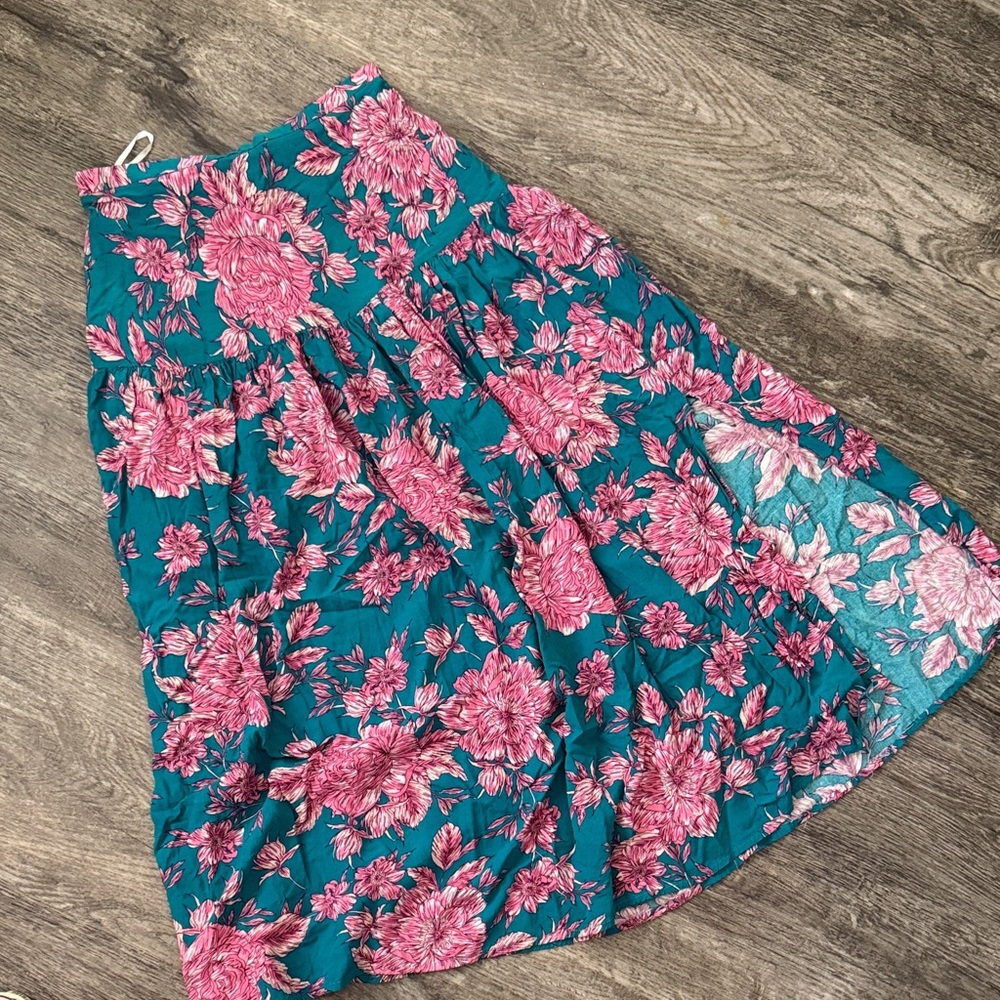 Floral Pink and Green Women's Skirt